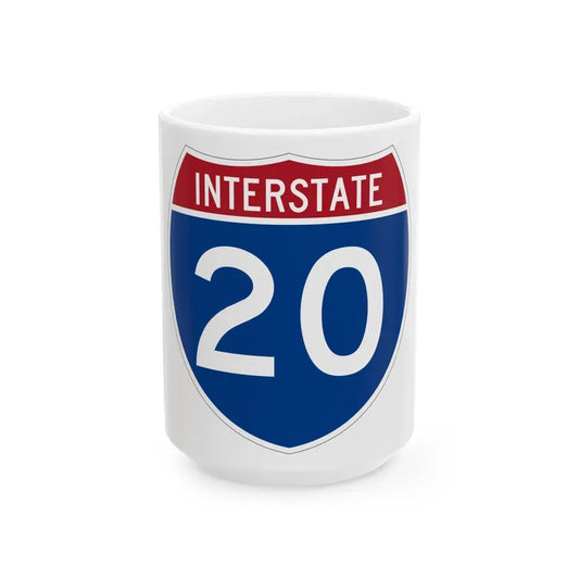 Interstate 20 (U.S. Highways) White Coffee Mug 15oz - Go Mug Yourself