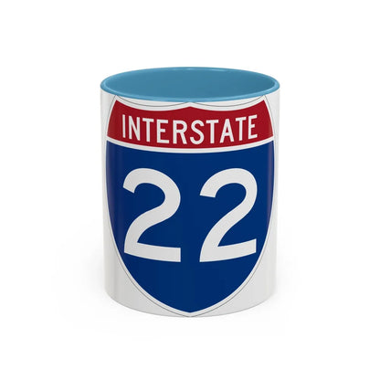 Interstate 22 (U.S. Highways) Accent Coffee Mug-11oz-Light Blue-Go Mug Yourself