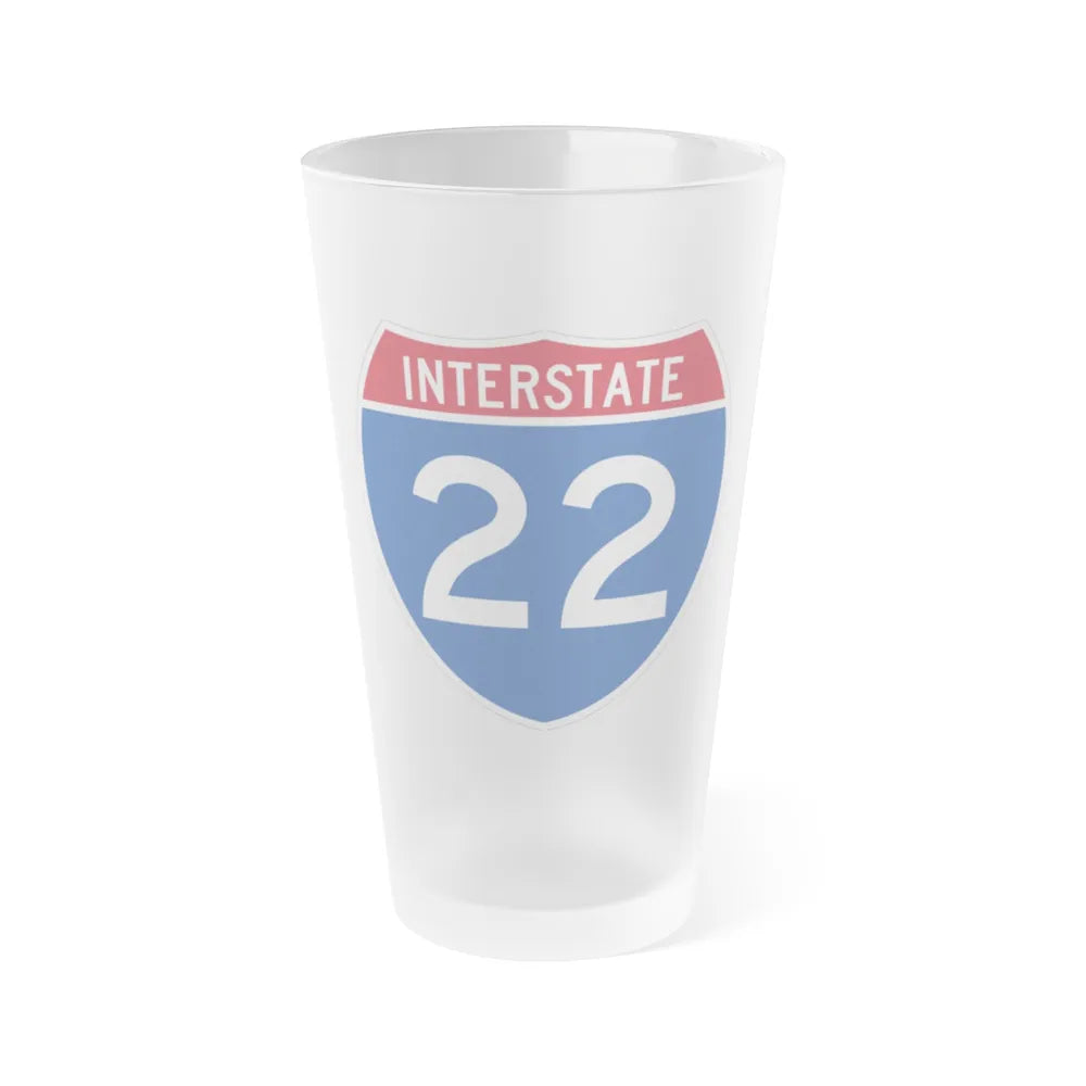 Interstate 22 (U.S. Highways) Frosted Pint Glass 16oz-16oz-Frosted-Go Mug Yourself