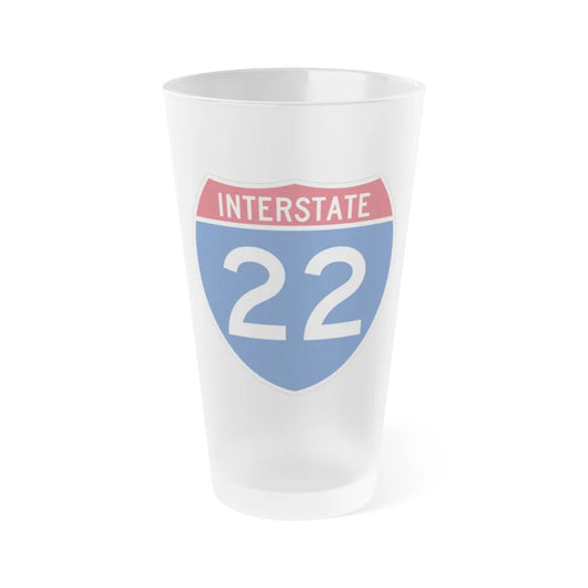 Interstate 22 (U.S. Highways) Frosted Pint Glass 16oz-16oz-Frosted-Go Mug Yourself