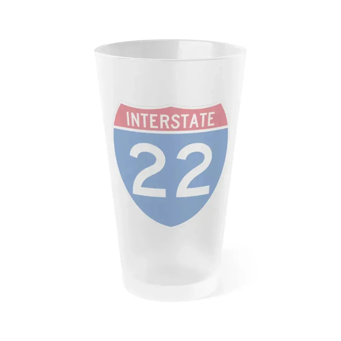 Interstate 22 (U.S. Highways) Frosted Pint Glass 16oz 16oz Frosted - Go Mug Yourself
