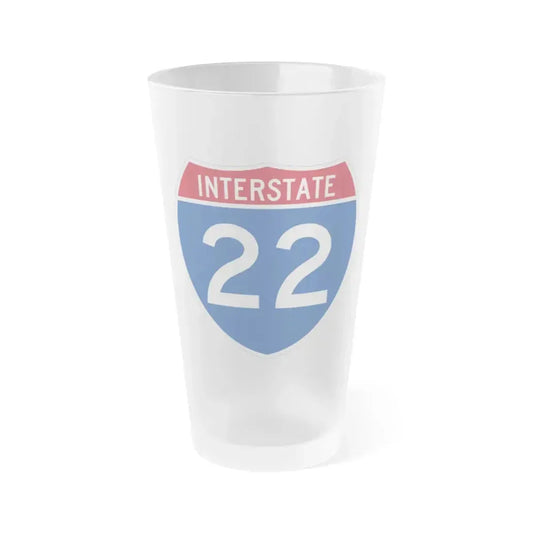 Interstate 22 (U.S. Highways) Frosted Pint Glass 16oz 16oz Frosted - Go Mug Yourself