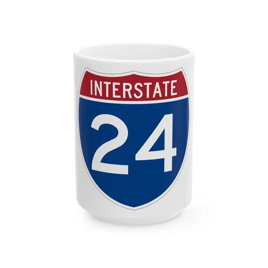 Interstate 24 (U.S. Highways) White Coffee Mug 15oz - Go Mug Yourself