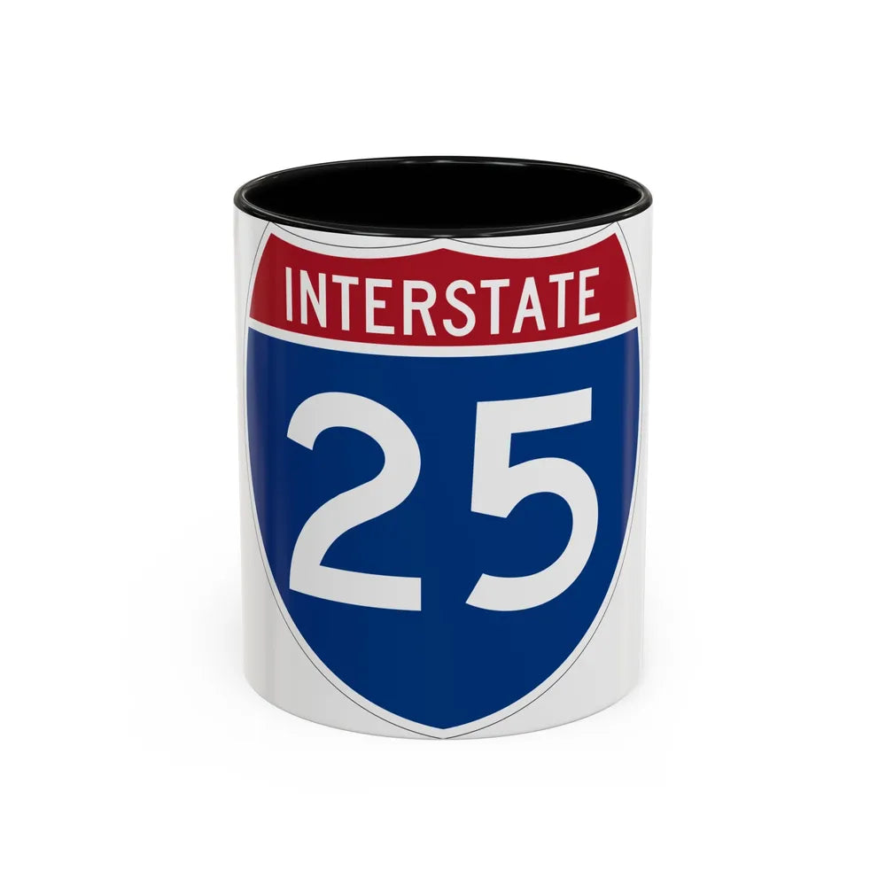 Interstate 25 (U.S. Highways) Accent Coffee Mug-11oz-Black-Go Mug Yourself