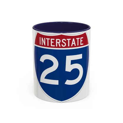 Interstate 25 (U.S. Highways) Accent Coffee Mug-11oz-Navy-Go Mug Yourself