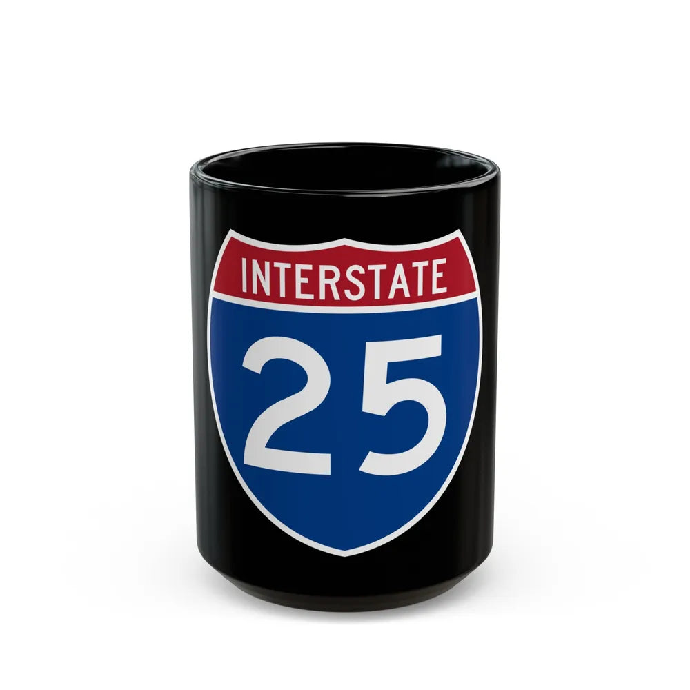 Interstate 25 (U.S. Highways) Black Coffee Mug-15oz-Go Mug Yourself