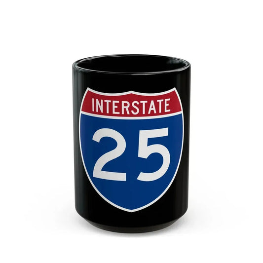 Interstate 25 (U.S. Highways) Black Coffee Mug 15oz - Go Mug Yourself