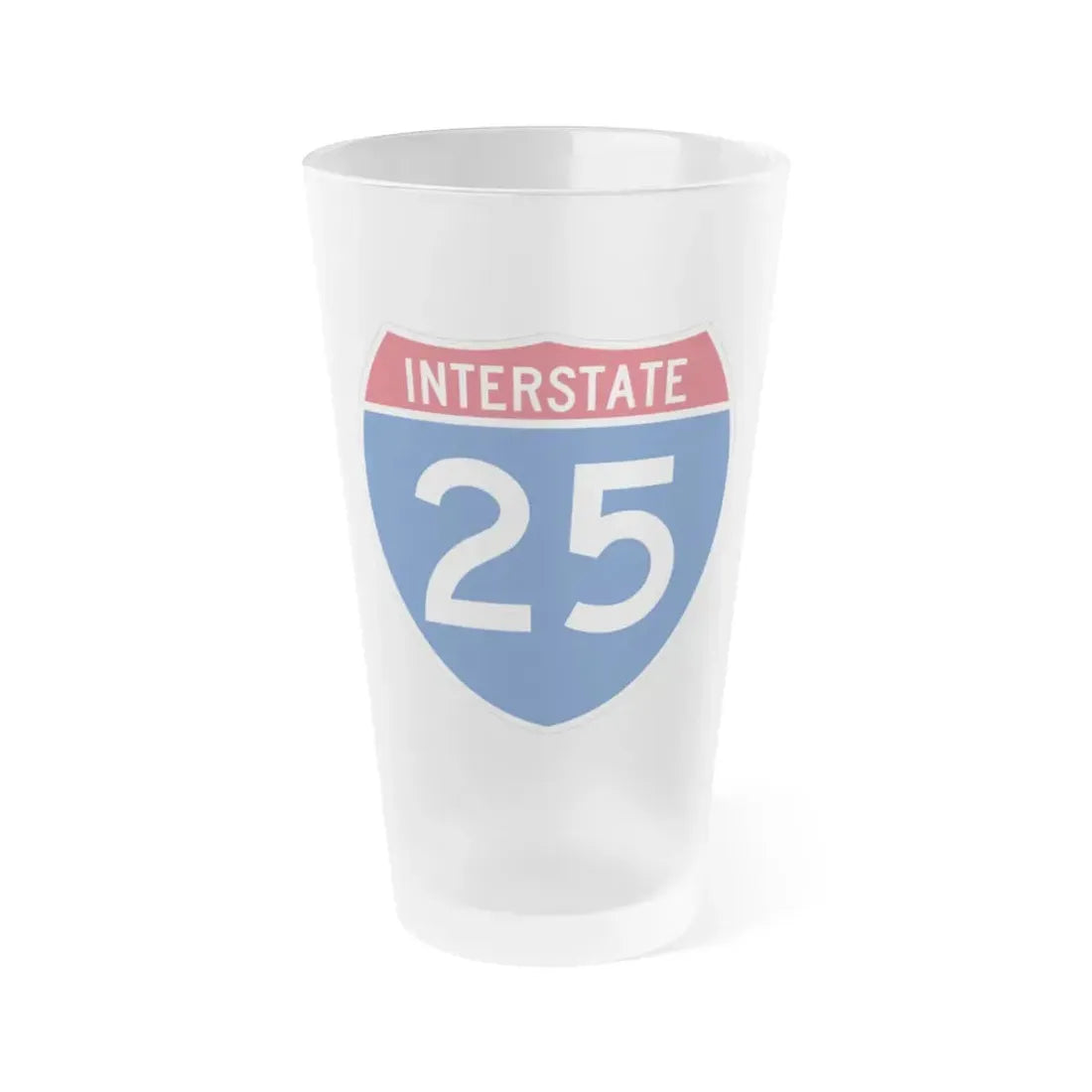 Interstate 25 (U.S. Highways) Frosted Pint Glass 16oz 16oz Frosted - Go Mug Yourself