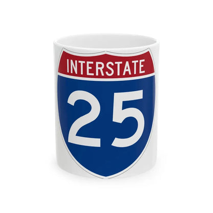 Interstate 25 (U.S. Highways) White Coffee Mug 11oz - Go Mug Yourself