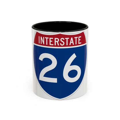 Interstate 26 (U.S. Highways) Accent Coffee Mug-11oz-Black-Go Mug Yourself