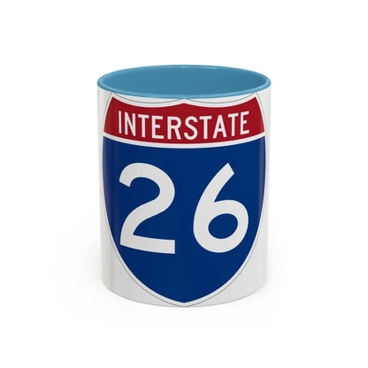 Interstate 26 (U.S. Highways) Accent Coffee Mug-11oz-Light Blue-Go Mug Yourself