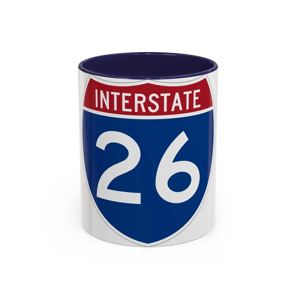 Interstate 26 (U.S. Highways) Accent Coffee Mug-11oz-Navy-Go Mug Yourself