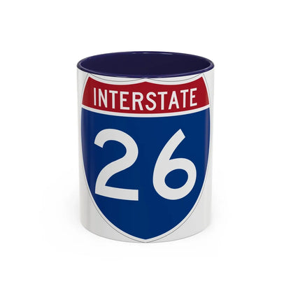 Interstate 26 (U.S. Highways) Accent Coffee Mug-11oz-Navy-Go Mug Yourself