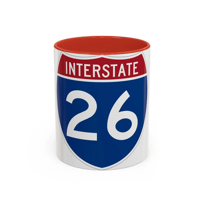 Interstate 26 (U.S. Highways) Accent Coffee Mug-11oz-Red-Go Mug Yourself