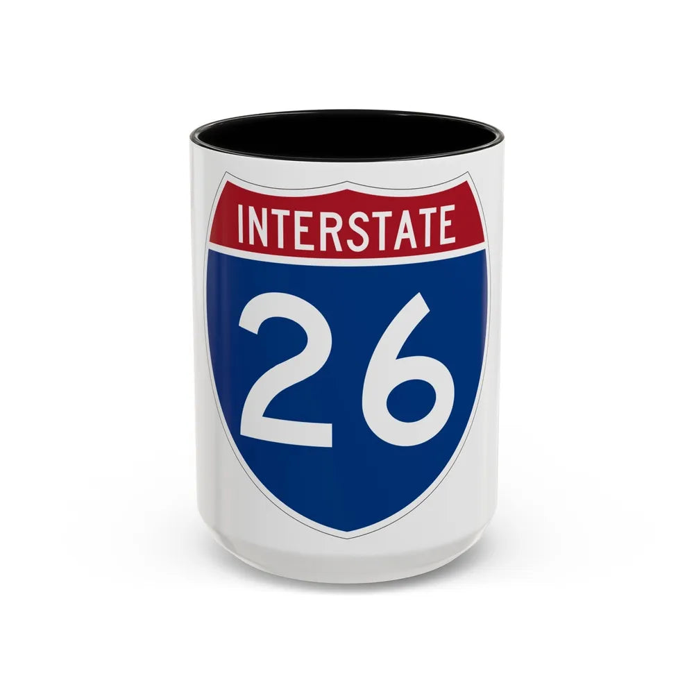 Interstate 26 (U.S. Highways) Accent Coffee Mug-15oz-Black-Go Mug Yourself