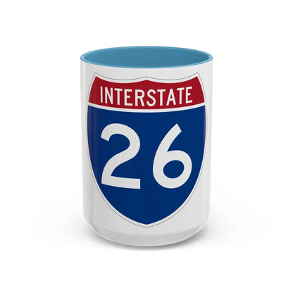 Interstate 26 (U.S. Highways) Accent Coffee Mug-15oz-Light Blue-Go Mug Yourself