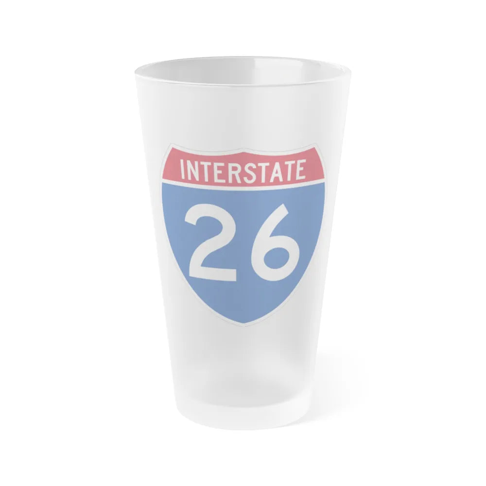 Interstate 26 (U.S. Highways) Frosted Pint Glass 16oz-Go Mug Yourself