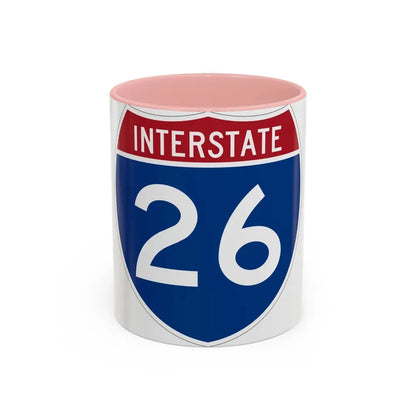 Interstate 26 (U.S. Highways) Accent Coffee Mug 11oz Pink - Go Mug Yourself