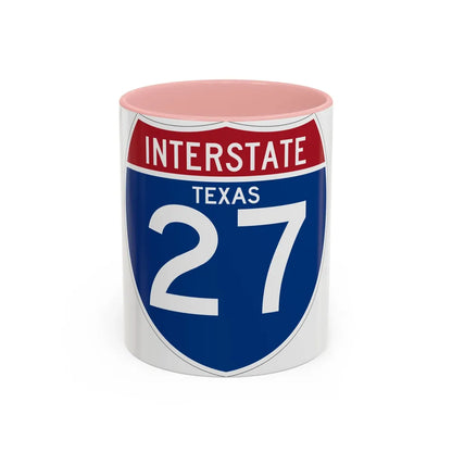 Interstate 27 (U.S. Highways) Accent Coffee Mug-11oz-Pink-Go Mug Yourself