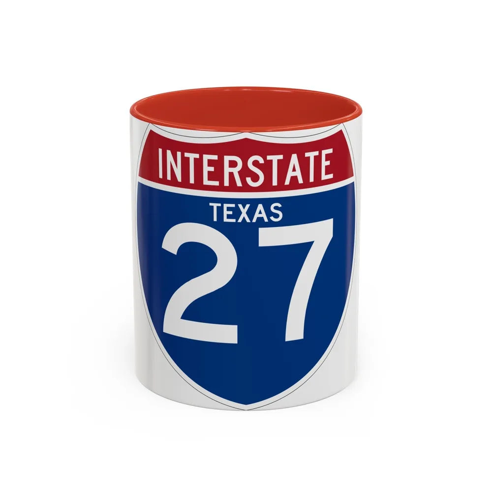 Interstate 27 (U.S. Highways) Accent Coffee Mug-11oz-Red-Go Mug Yourself