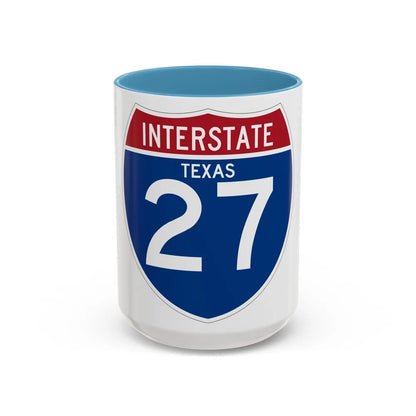 Interstate 27 (U.S. Highways) Accent Coffee Mug-15oz-Light Blue-Go Mug Yourself