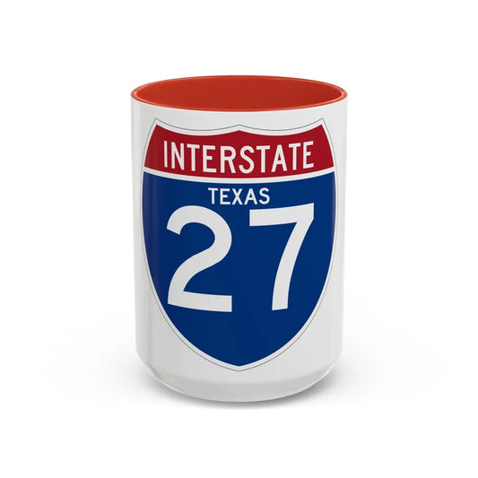 Interstate 27 (U.S. Highways) Accent Coffee Mug-15oz-Red-Go Mug Yourself