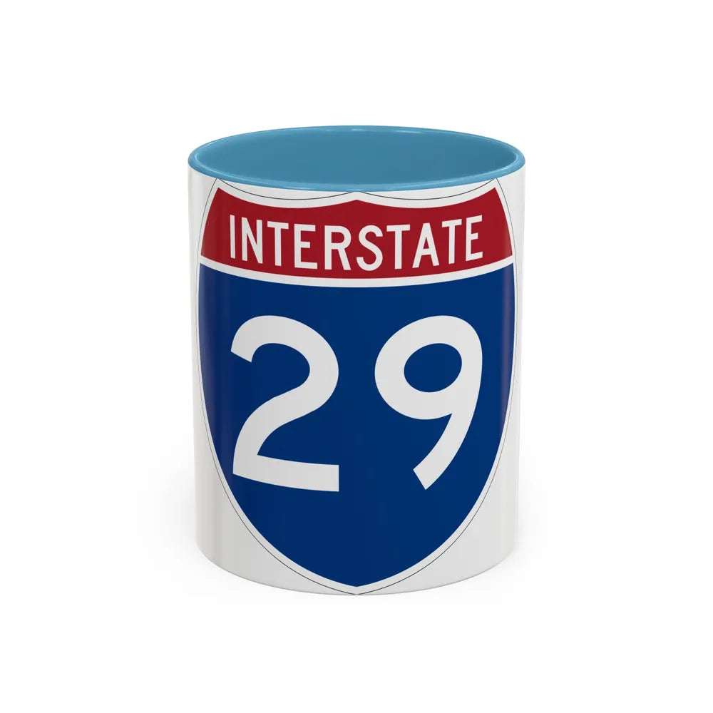 Interstate 29 (U.S. Highways) Accent Coffee Mug-11oz-Light Blue-Go Mug Yourself