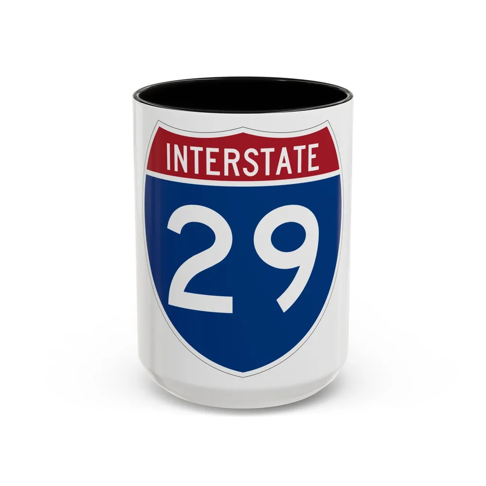 Interstate 29 (U.S. Highways) Accent Coffee Mug-15oz-Black-Go Mug Yourself