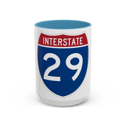 Interstate 29 (U.S. Highways) Accent Coffee Mug-15oz-Light Blue-Go Mug Yourself