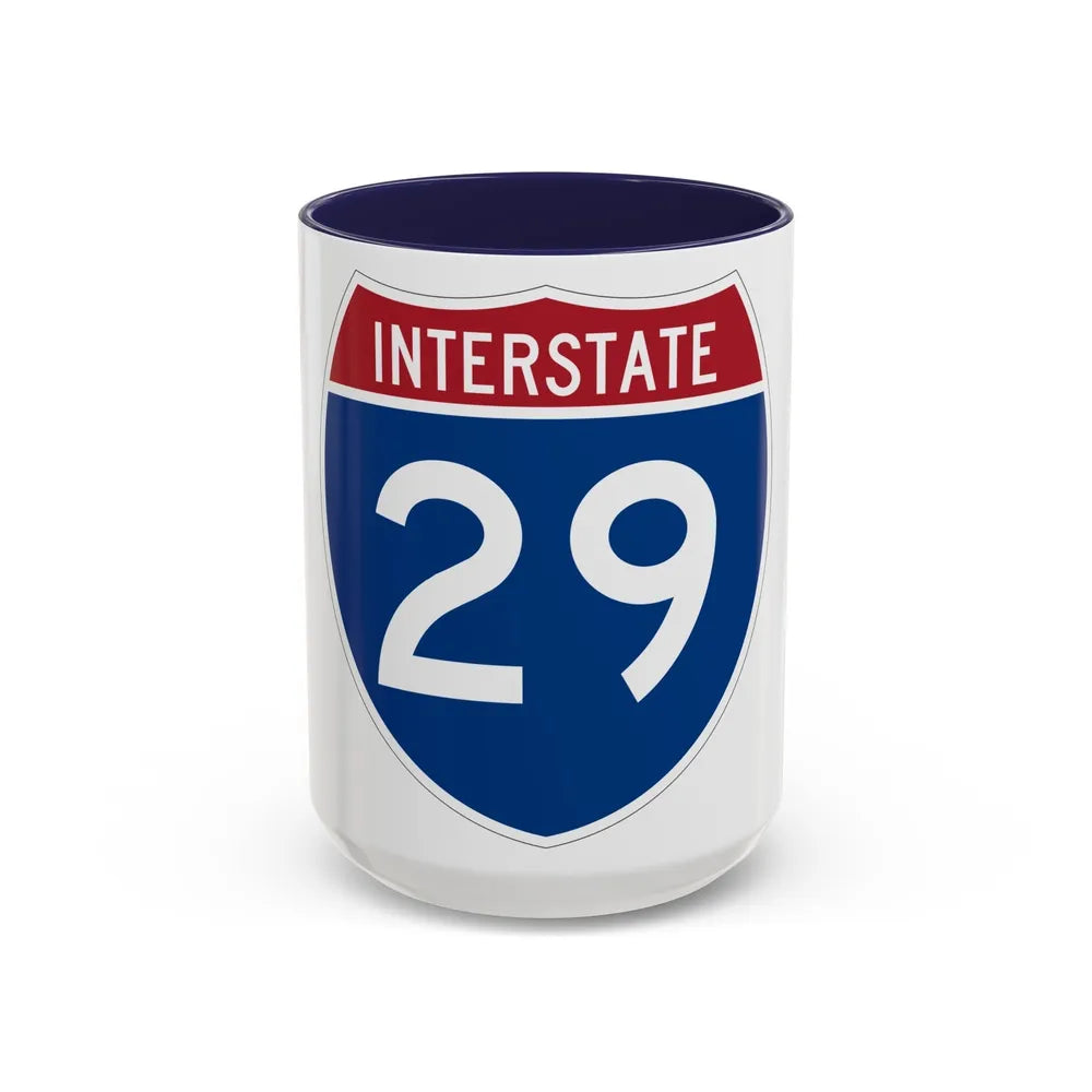 Interstate 29 (U.S. Highways) Accent Coffee Mug-15oz-Navy-Go Mug Yourself