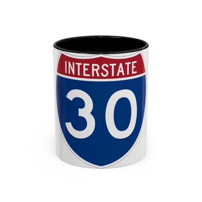 Interstate 30 (U.S. Highways) Accent Coffee Mug-11oz-Black-Go Mug Yourself