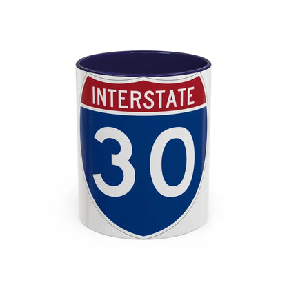 Interstate 30 (U.S. Highways) Accent Coffee Mug-11oz-Navy-Go Mug Yourself