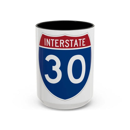 Interstate 30 (U.S. Highways) Accent Coffee Mug-15oz-Black-Go Mug Yourself