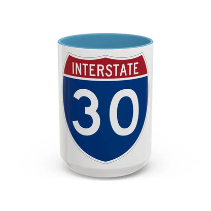 Interstate 30 (U.S. Highways) Accent Coffee Mug 15oz Light Blue - Go Mug Yourself