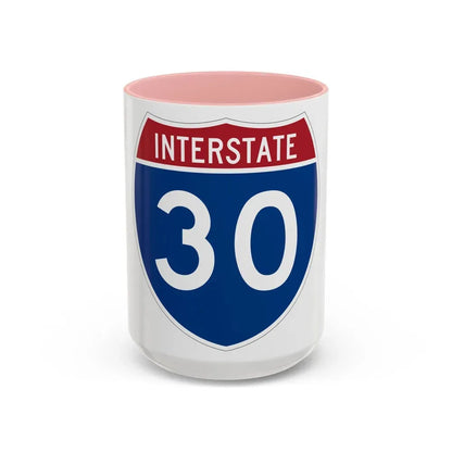 Interstate 30 (U.S. Highways) Accent Coffee Mug 15oz Pink - Go Mug Yourself