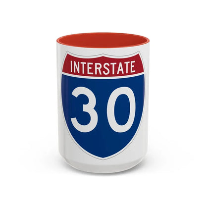 Interstate 30 (U.S. Highways) Accent Coffee Mug 15oz Red - Go Mug Yourself