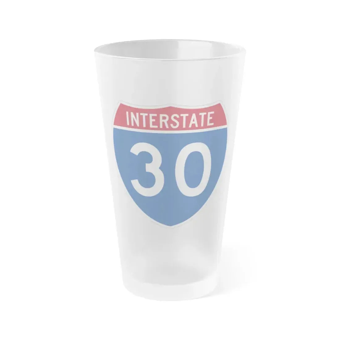 Interstate 30 (U.S. Highways) Frosted Pint Glass 16oz 16oz Frosted - Go Mug Yourself