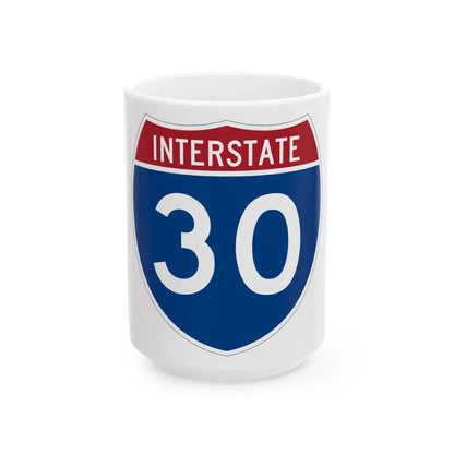 Interstate 30 (U.S. Highways) White Coffee Mug 15oz - Go Mug Yourself
