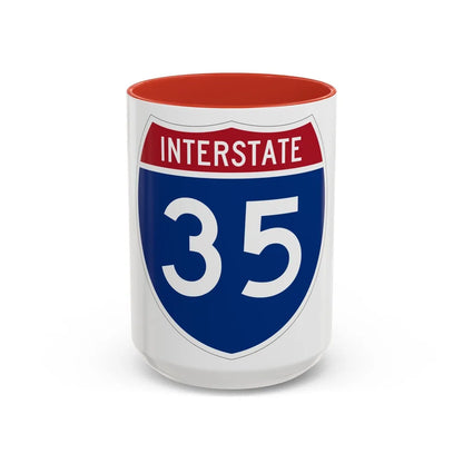 Interstate 35 (U.S. Highways) Accent Coffee Mug-15oz-Red-Go Mug Yourself