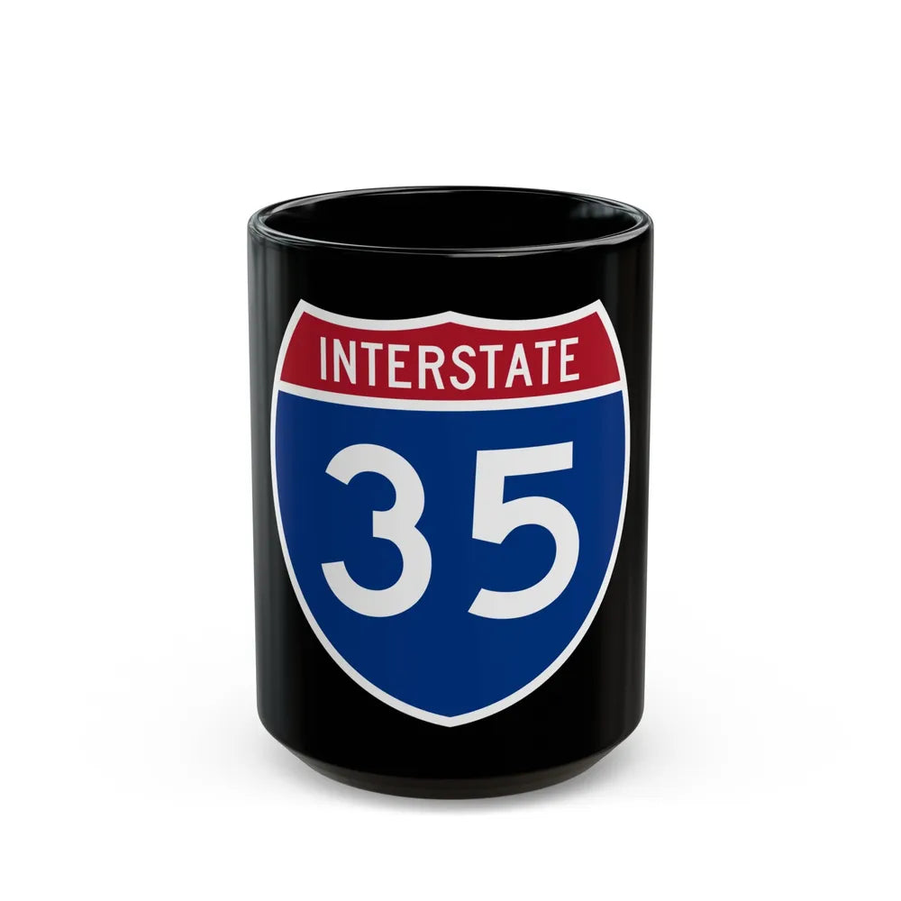 Interstate 35 (U.S. Highways) Black Coffee Mug-15oz-Go Mug Yourself