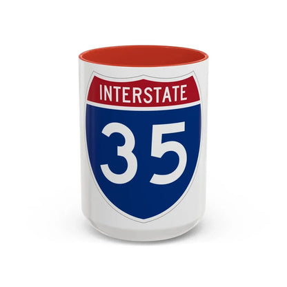 Interstate 35 (U.S. Highways) Accent Coffee Mug 15oz Red - Go Mug Yourself