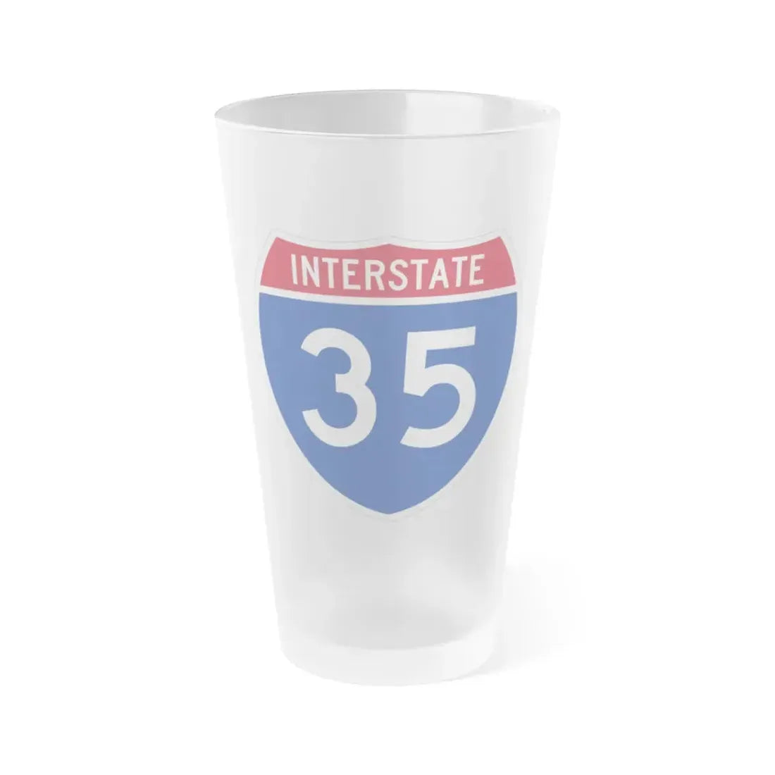 Interstate 35 (U.S. Highways) Frosted Pint Glass 16oz 16oz Frosted - Go Mug Yourself