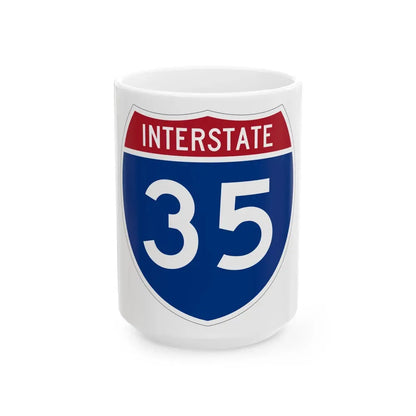 Interstate 35 (U.S. Highways) White Coffee Mug 15oz - Go Mug Yourself
