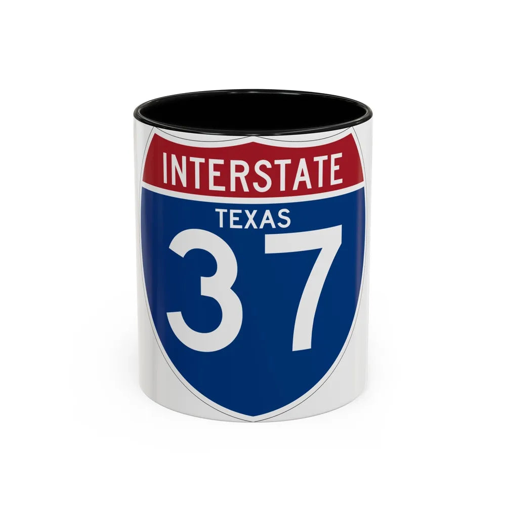 Interstate 37 (U.S. Highways) Accent Coffee Mug-11oz-Black-Go Mug Yourself