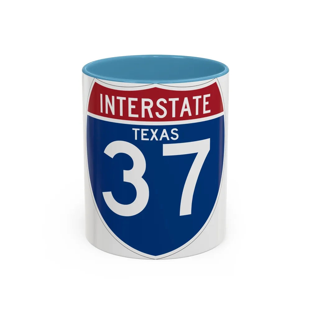 Interstate 37 (U.S. Highways) Accent Coffee Mug-11oz-Light Blue-Go Mug Yourself