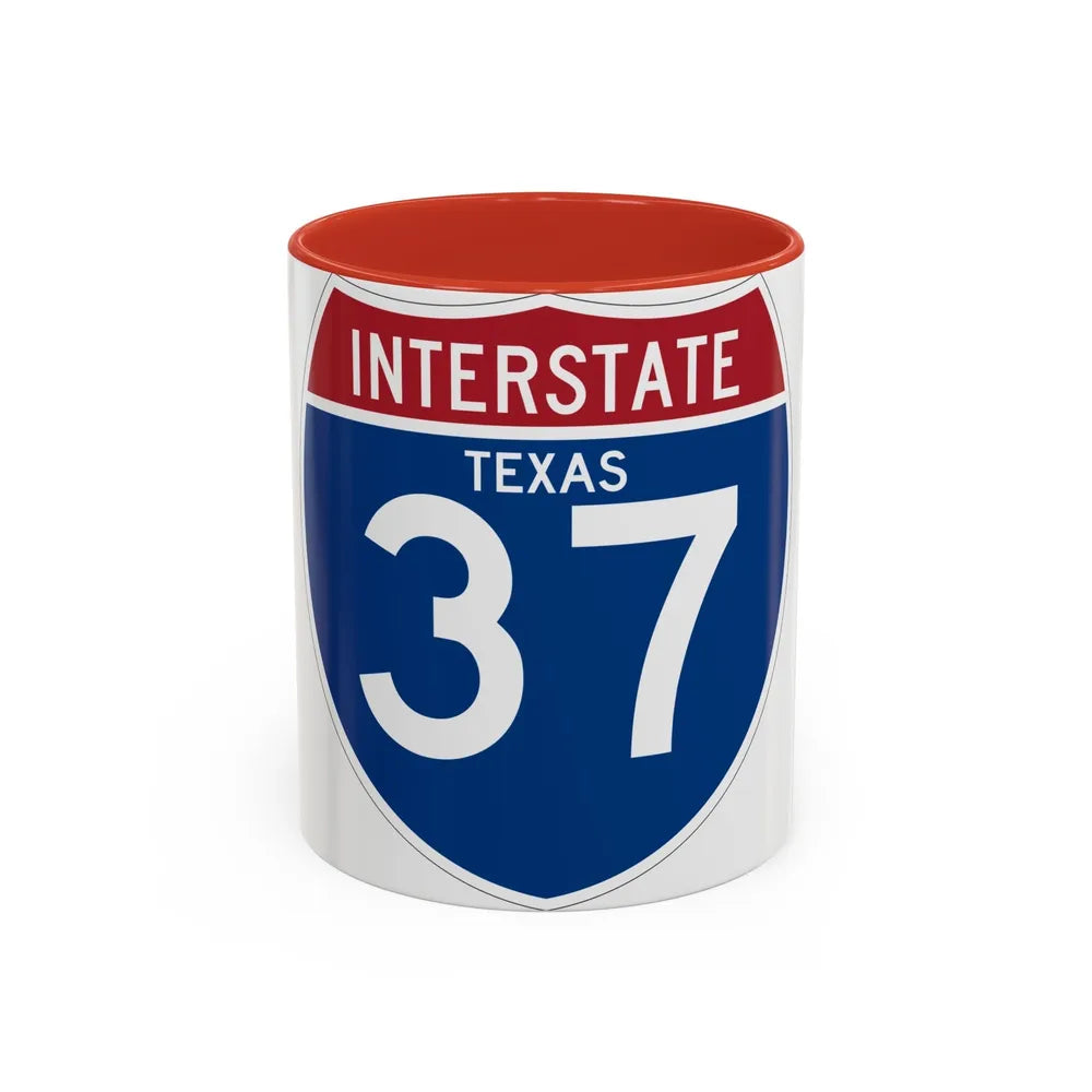 Interstate 37 (U.S. Highways) Accent Coffee Mug-11oz-Red-Go Mug Yourself