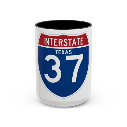 Interstate 37 (U.S. Highways) Accent Coffee Mug-15oz-Black-Go Mug Yourself