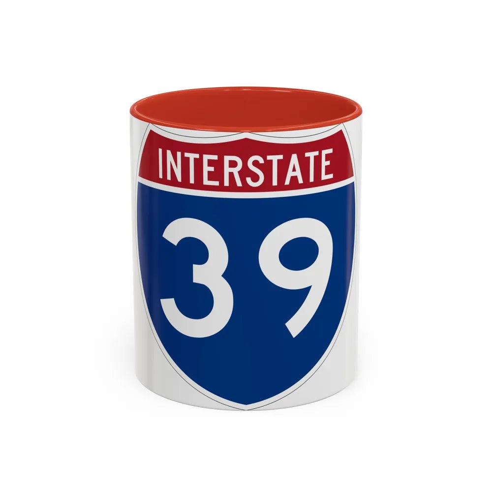 Interstate 39 (U.S. Highways) Accent Coffee Mug-11oz-Red-Go Mug Yourself