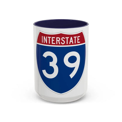 Interstate 39 (U.S. Highways) Accent Coffee Mug 15oz Navy - Go Mug Yourself