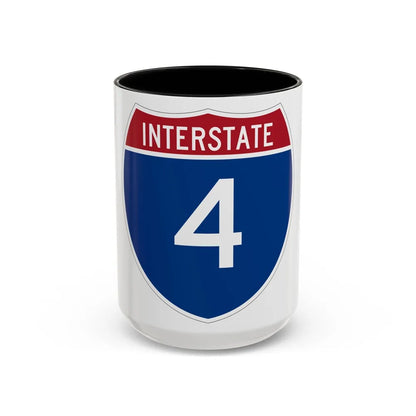 Interstate 4 (U.S. Highways) Accent Coffee Mug-15oz-Black-Go Mug Yourself